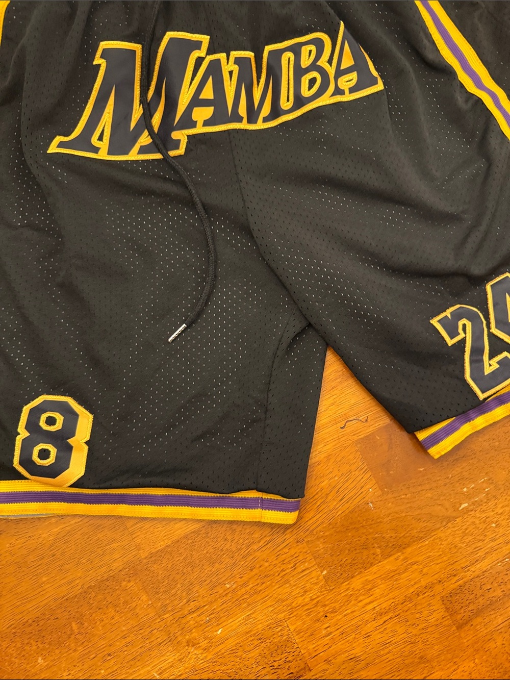 Black and Yellow Athletic Basketball Shorts with Numbered Panels xxl - Picture 5 of 7